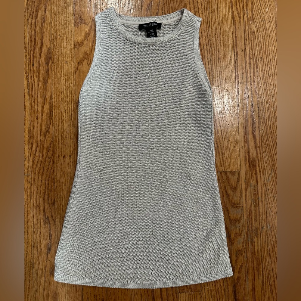 White House Black Market Women's Beige Knit Tank Top